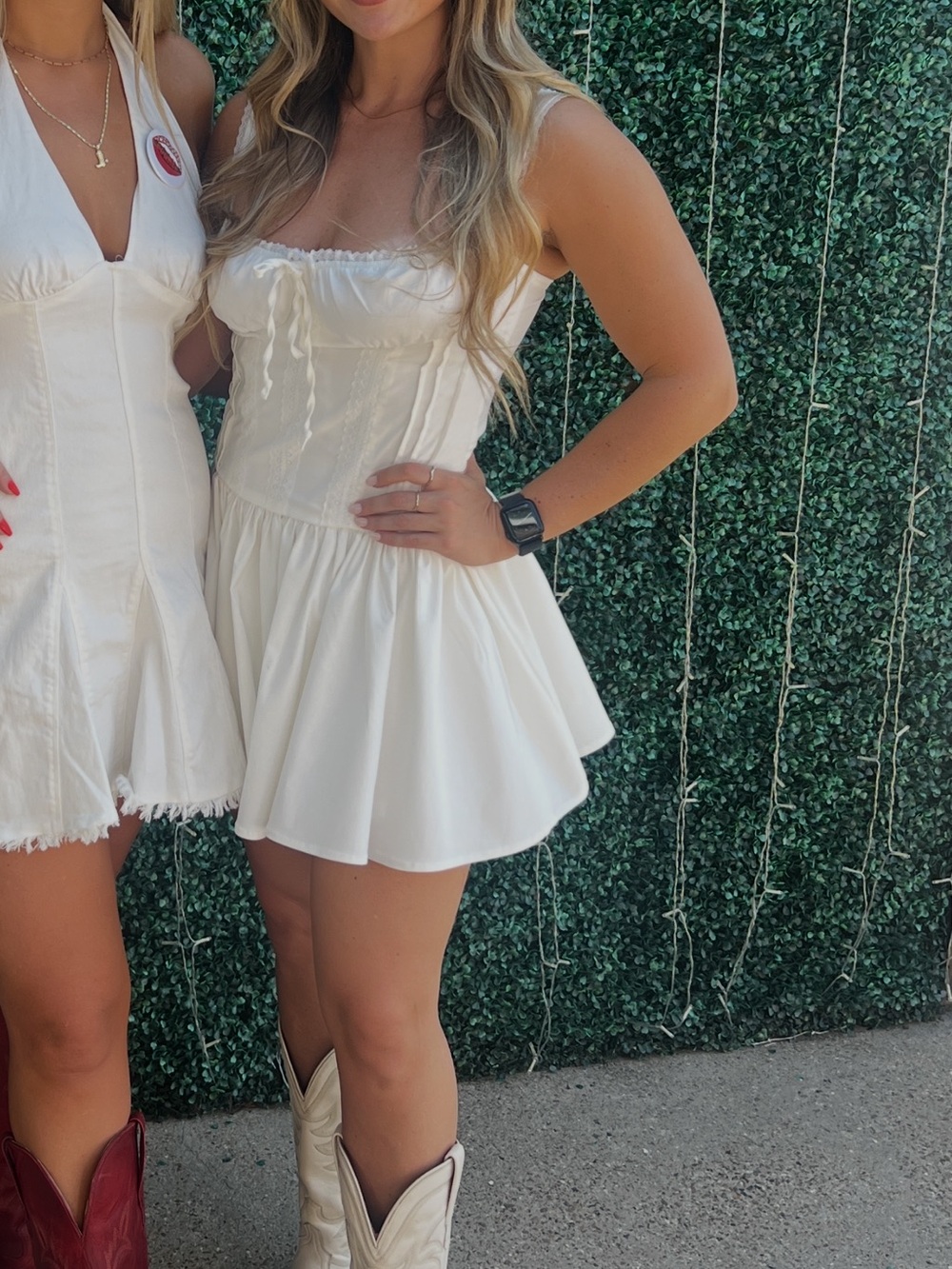 Beverly and Beck- Women’s White Corset Babydoll Dress